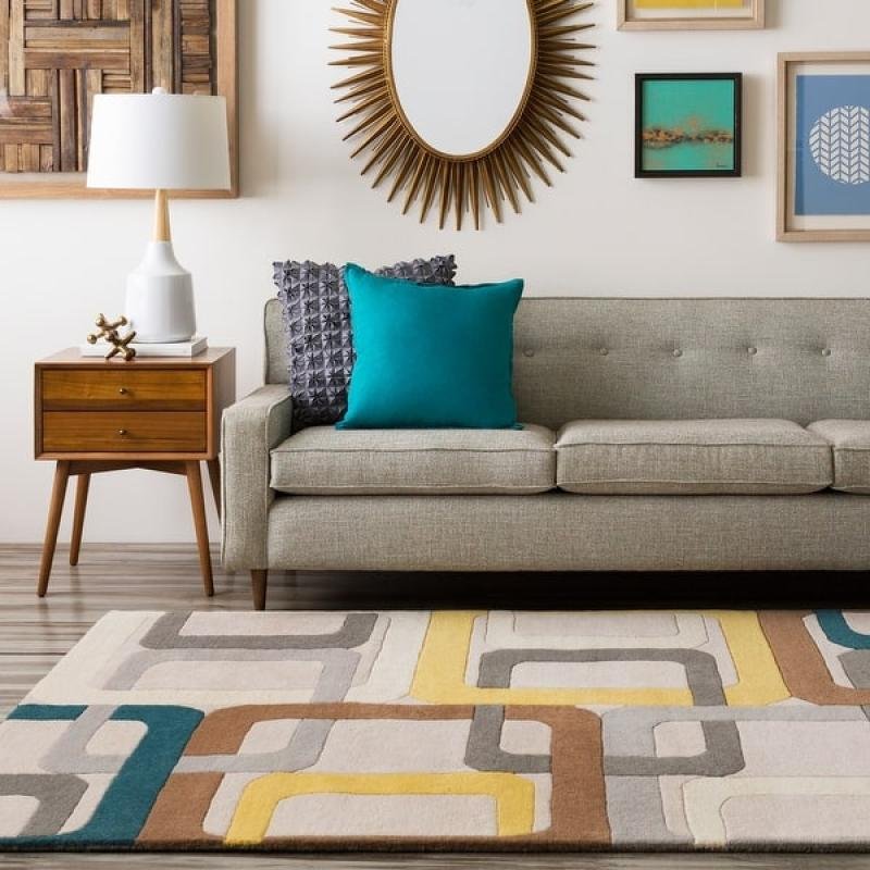 Modern Geometric Block Area Rug 72